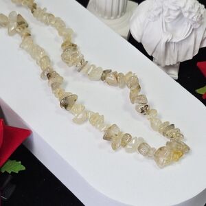 Citrine Crystal Chip Necklace Yellow Boho Gemstone Beaded Adjustable Festival